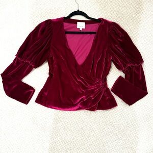 Burgundy wrap dressy top